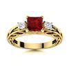 Image 1 : Natural 1.24 CTW Garnet & Diamond Engagement Ring 14K Yellow Gold