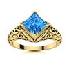 Image 1 : Natural 0.80 CTW Topaz Solitaire Ring 14K Yellow Gold