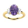 Image 1 : Natural 2.06 CTW Iolite & Diamond Engagement Ring 18K Yellow Gold