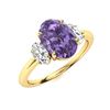 Image 2 : Natural 2.06 CTW Iolite & Diamond Engagement Ring 18K Yellow Gold