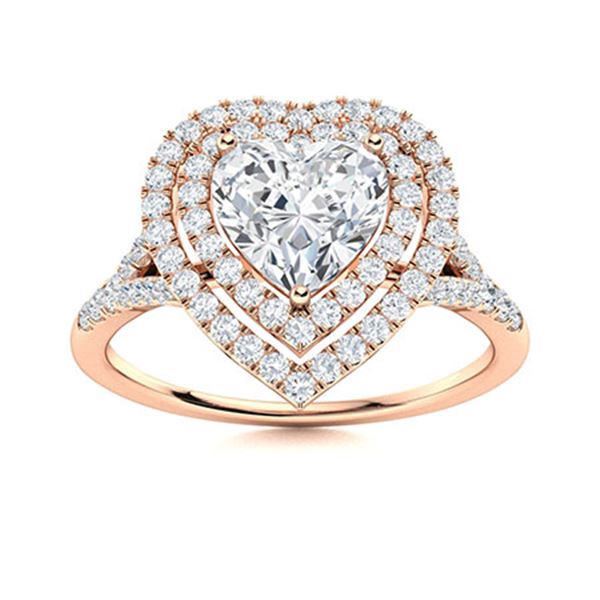 Natural 1.28 CTW Topaz & Diamond Engagement Ring 18K Rose Gold