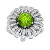 Image 1 : Natural 1.70 CTW Peridot & Diamond Engagement Ring 14K White Gold