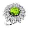 Image 2 : Natural 1.70 CTW Peridot & Diamond Engagement Ring 14K White Gold