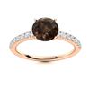 Image 1 : Natural 1.67 CTW Smoky Quartz & Diamond Engagement Ring 18K Rose Gold
