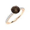 Image 2 : Natural 1.67 CTW Smoky Quartz & Diamond Engagement Ring 18K Rose Gold