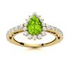 Image 1 : Natural 1.37 CTW Peridot & Diamond Engagement Ring 18K Yellow Gold
