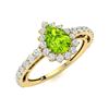 Image 2 : Natural 1.37 CTW Peridot & Diamond Engagement Ring 18K Yellow Gold