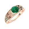 Image 2 : Natural 1.01 CTW Emerald Solitaire Ring 14K Rose Gold