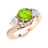 Image 2 : Natural 1.42 CTW Peridot & Diamond Engagement Ring 18K Rose Gold