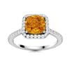 Natural 1.28 CTW Citrine & Diamond Engagement Ring 18K White Gold