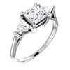 Natural 2.12 CTW Princess & Trillion Cut 3-Stone Diamond Ring 14KT White Gold
