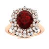 Natural 2.26 CTW Garnet & Diamond Engagement Ring 18K Rose Gold