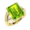 Image 2 : Natural 5.97 CTW Peridot & Diamond Engagement Ring 18K Yellow Gold