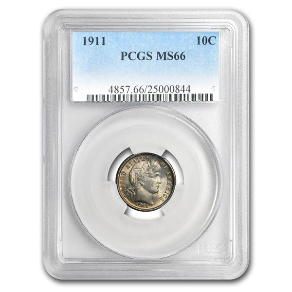1911 Barber Dime MS-66 PCGS