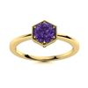 Image 1 : Natural 1.06 CTW Amethyst Solitaire Ring 18K Yellow Gold
