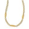 Image 1 : 14k Yellow Gold Brushed & Polished Fancy Link Necklace - 17 in.