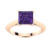 Image 1 : Natural 0.87 CTW Amethyst Solitaire Ring 18K Rose Gold