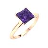 Image 2 : Natural 0.87 CTW Amethyst Solitaire Ring 18K Rose Gold