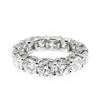 Image 4 : Natural 4.02 CTW U-Setting Round Brilliant Diamond Eternity Ring 14KT White Gold