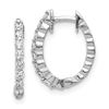Image 1 : 14k White Diamond Hinged Hoop Earring Mountings - 15 mm