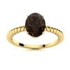 Image 1 : Natural 1.42 CTW Smoky Quartz Solitaire Ring 14K Yellow Gold