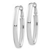 Image 2 : 14k White Gold Omega Back Oval Hoop Earrings - 5x5 mm