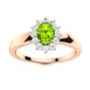 Image 1 : Natural 0.70 CTW Peridot & Diamond Engagement Ring 18K Rose Gold