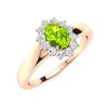 Image 2 : Natural 0.70 CTW Peridot & Diamond Engagement Ring 18K Rose Gold