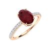 Image 2 : Natural 1.63 CTW Ruby & Diamond Engagement Ring 18K Rose Gold