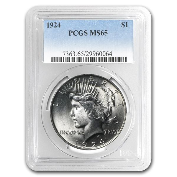 1924 Peace Dollar MS-65 PCGS