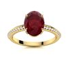 Image 1 : Natural 3.02 CTW Ruby & Diamond Engagement Ring 14K Yellow Gold