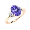 Image 2 : Natural 4.22 CTW Tanzanite & Diamond Engagement Ring 18K Rose Gold