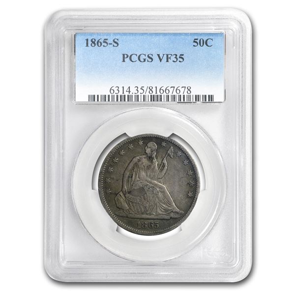 1865-S Liberty Seated Half Dollar VF
