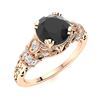 Image 2 : Natural 1.06 CTW Onyx & Diamond Engagement Ring 18K Rose Gold