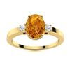 Image 1 : Natural 1.28 CTW Citrine & Diamond Engagement Ring 18K Yellow Gold