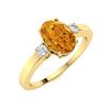 Image 2 : Natural 1.28 CTW Citrine & Diamond Engagement Ring 18K Yellow Gold