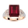 Image 1 : Natural 3.27 CTW Ruby & Diamond Engagement Ring 18K Rose Gold