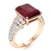 Image 2 : Natural 3.27 CTW Ruby & Diamond Engagement Ring 18K Rose Gold