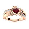 Image 1 : Natural 0.85 CTW Ruby & Diamond Engagement Ring 18K Rose Gold