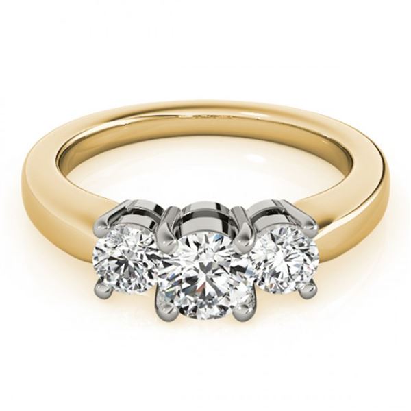 Natural 1 ctw Diamond 3 Stone Ring 14k Yellow Gold