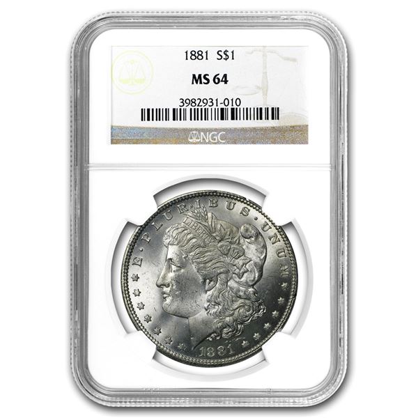 1881 Morgan Dollar MS-64 NGC