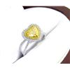 Image 4 : Natural 2.02 CTW Canary Yellow Heart Shape Diamond Ring 18KT White Gold