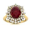 Image 1 : Natural 2.28 CTW Ruby & Diamond Engagement Ring 14K Yellow Gold
