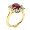 Image 2 : Natural 2.28 CTW Ruby & Diamond Engagement Ring 14K Yellow Gold