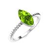 Image 2 : Natural 0.89 CTW Peridot Solitaire Ring 14K White Gold