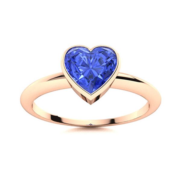 Natural 1.01 CTW Ceylon Sapphire Solitaire Ring 18K Rose Gold