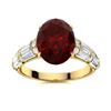 Image 1 : Natural 3.83 CTW Garnet & Diamond Engagement Ring 18K Yellow Gold