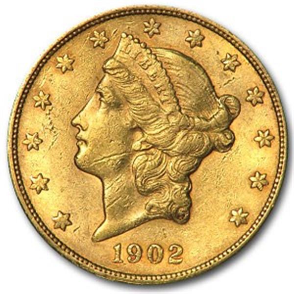 1902-S $20 Liberty Gold Double Eagle XF