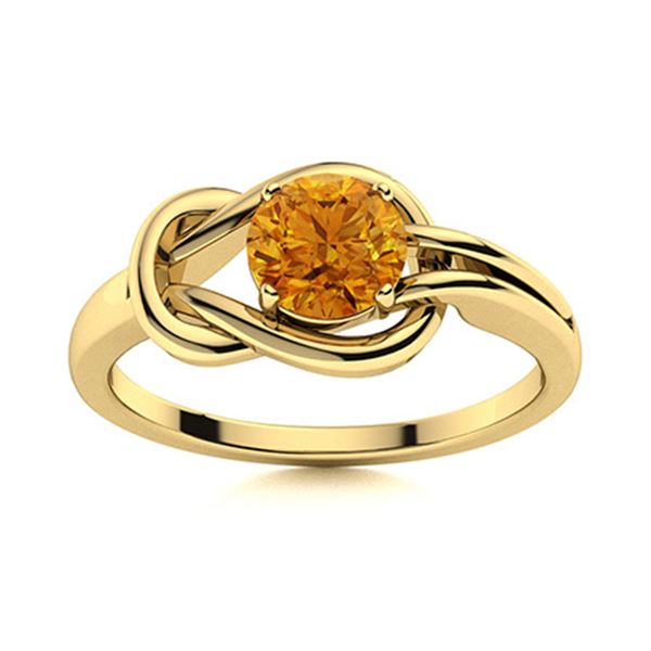 Natural 0.72 CTW Citrine Solitaire Ring 18K Yellow Gold