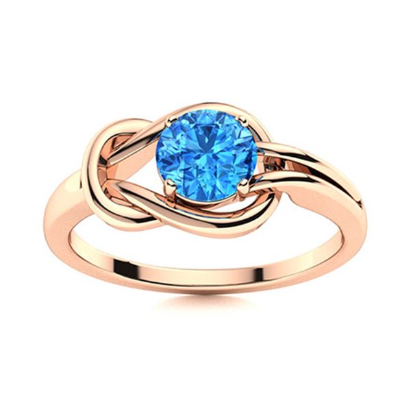 Natural 0.71 CTW Topaz Solitaire Ring 14K Rose Gold